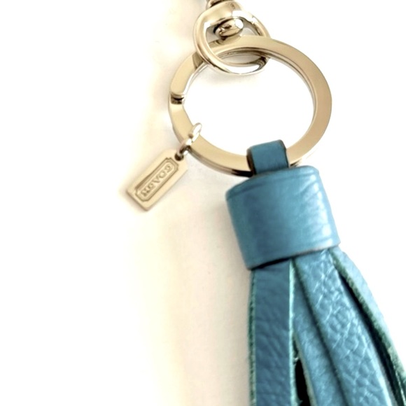 NWOT Coach Turquoise Leather Keychain Fob Purse Charm! - Picture 2 of 3